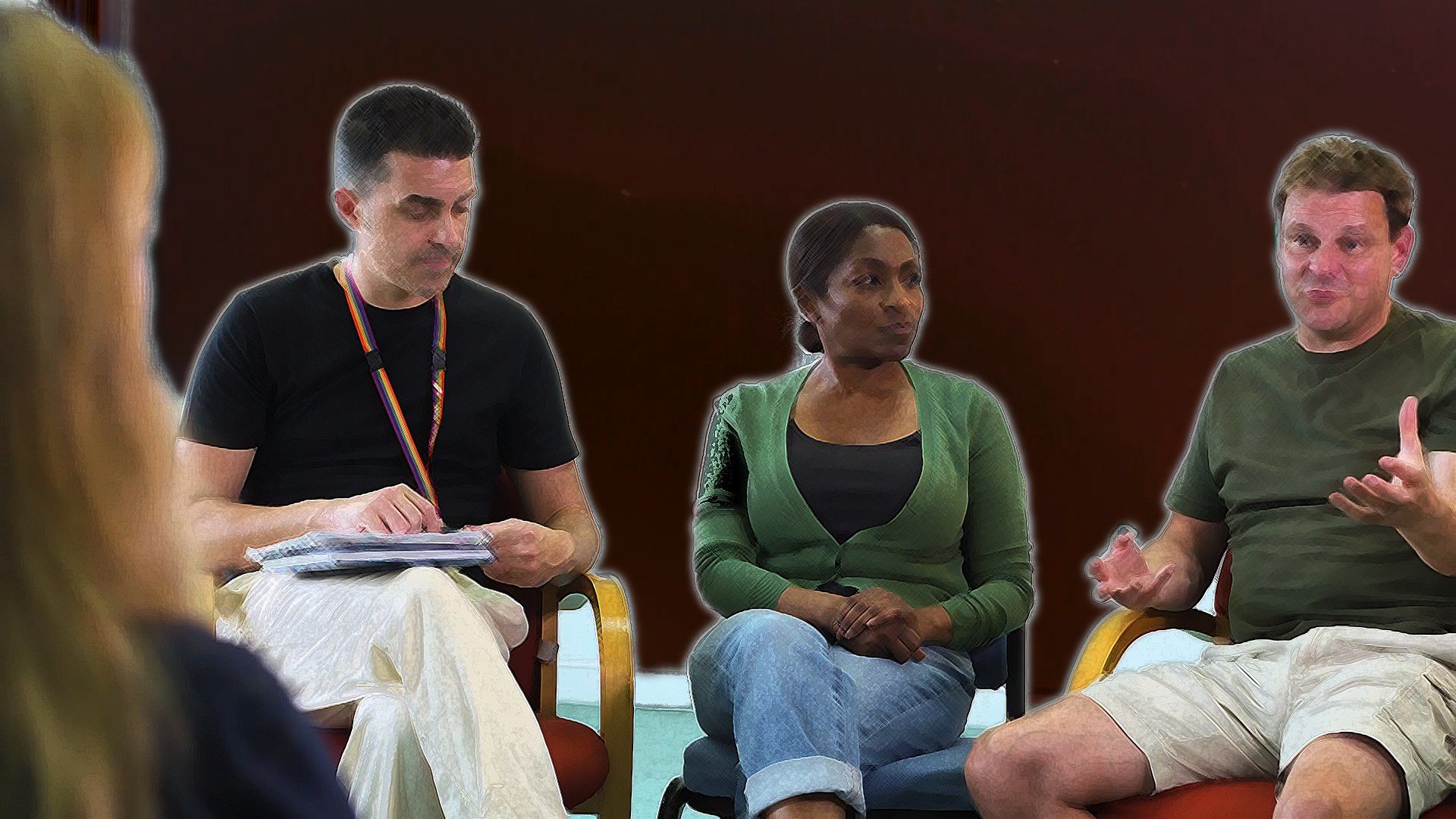 Researcher in conversation